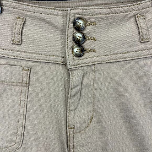 Flamingo Pants Womens Medium Tan Khaki Wide Leg Crop Mid Rise - Picture 5 of 16